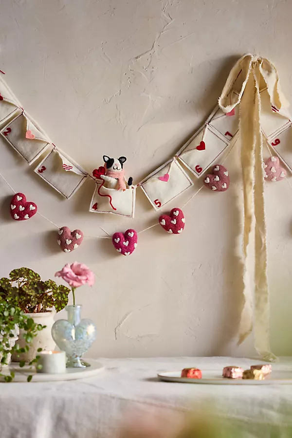 Valentine's Day Countdown Felt Garland | Anthropologie (US)