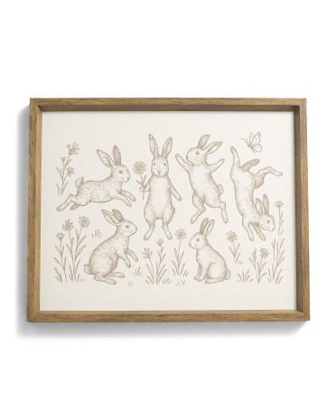 16x20 Hoppy Bunnies Dimensional Rustic Brown Wall Art | TJ Maxx