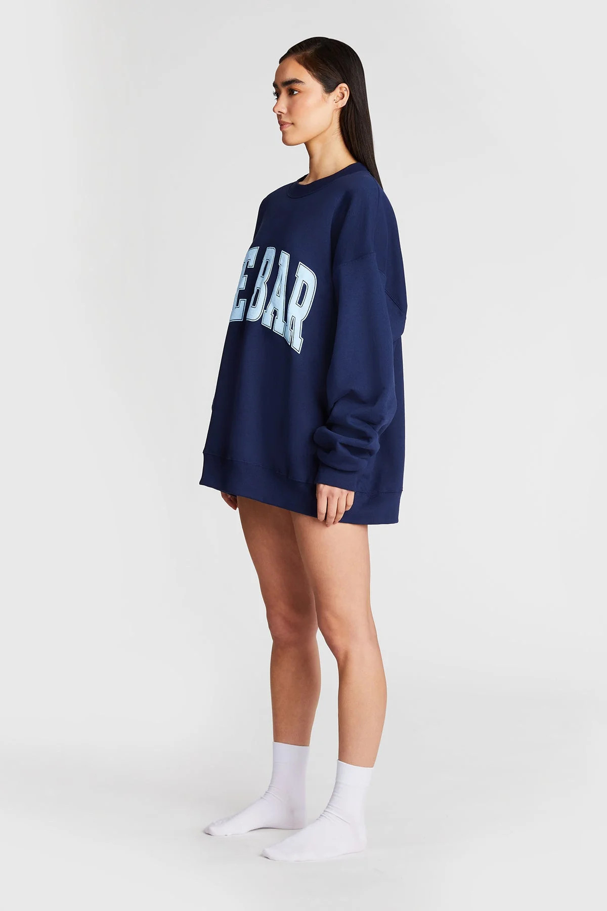 VARSITY SWEATSHIRT NAVY/BABY BLUE | The Bar