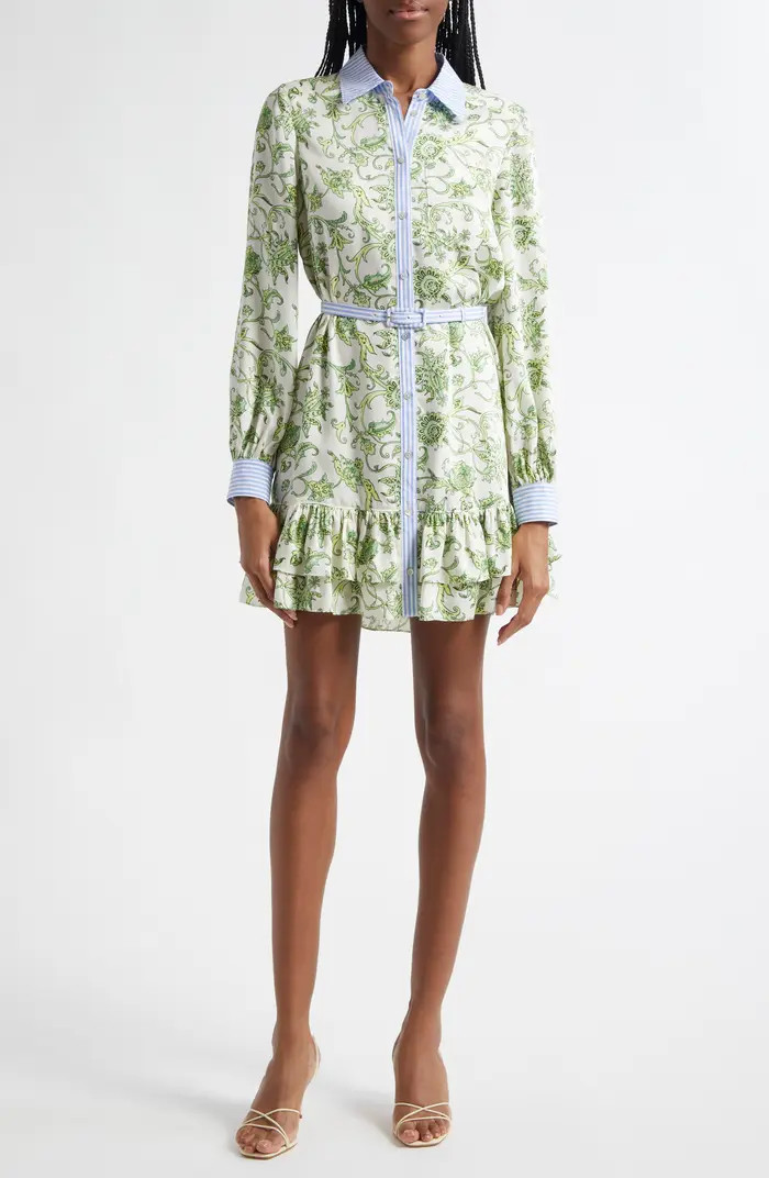 Cinq à Sept Tirza Mixed Print Long Sleeve Shirtdress | Nordstrom | Nordstrom