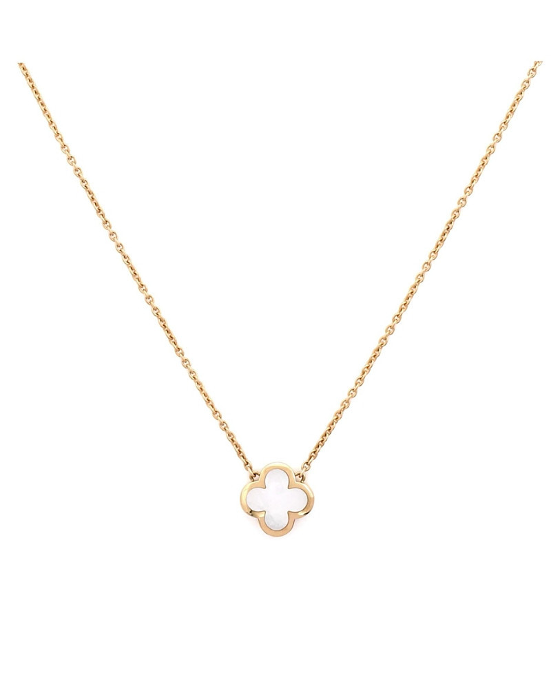 Pre-Owned Van Cleef & Arpels Pure Alhambra Pendant Necklace 18K Gold and Mother of Pearl, 16.25 | Bloomingdale's (US)