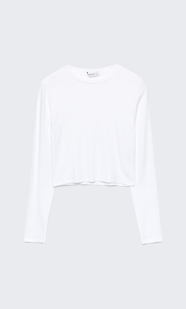 Basic cotton cropped T-shirt | Stradivarius (UK)