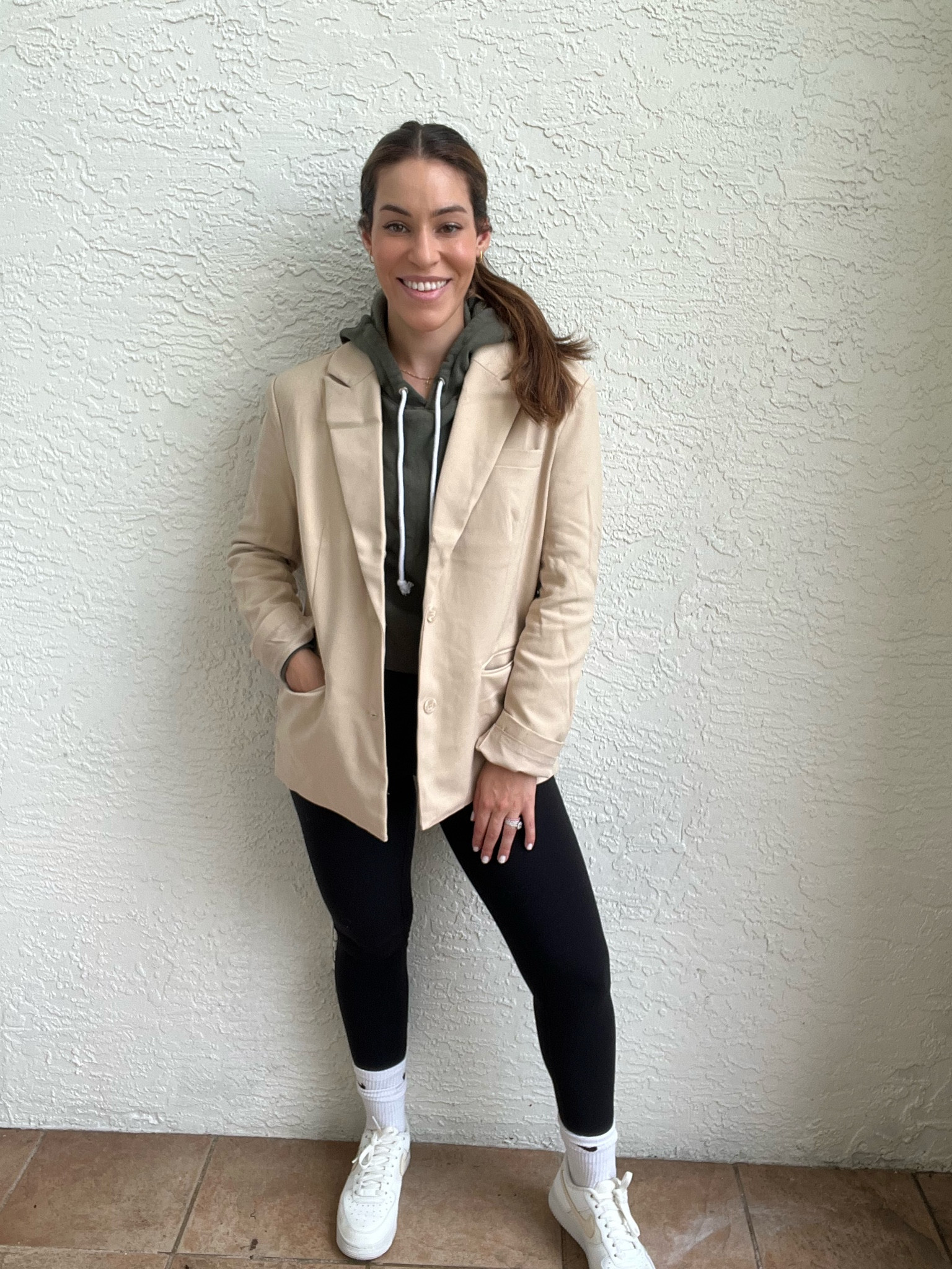 Adding a blazer for this comfy streets style inspired look! 

#streetstyle #streetwear #blazerstyle #blazerinspo #express #lululemon #nike #target #fallfit #fallstyle 