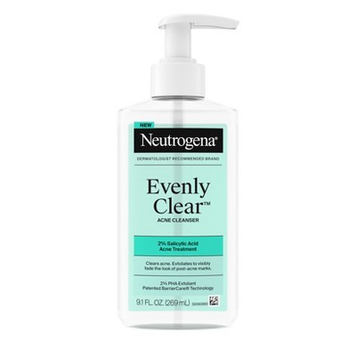 Neutrogena Evenly Clear Gentle Acne Foaming Face Cleanser with Salicylic Acid and PHAs - 9.1 fl oz | Target
