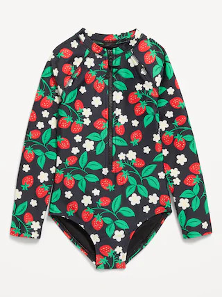 Long-Sleeve Rashguard Swim One-Piece for Girls | Old Navy (US)