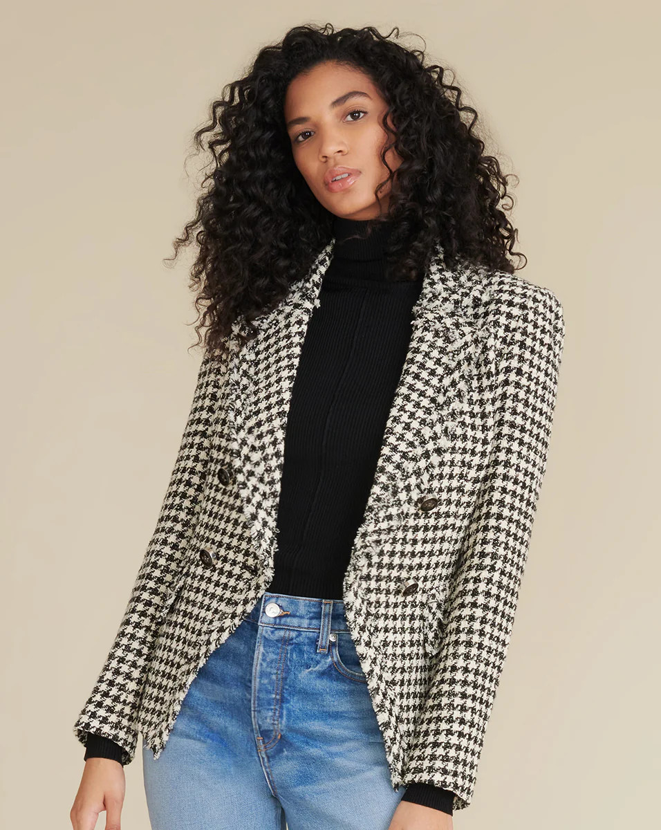 Taja Houndstooth Tweed Jacket | Veronica Beard