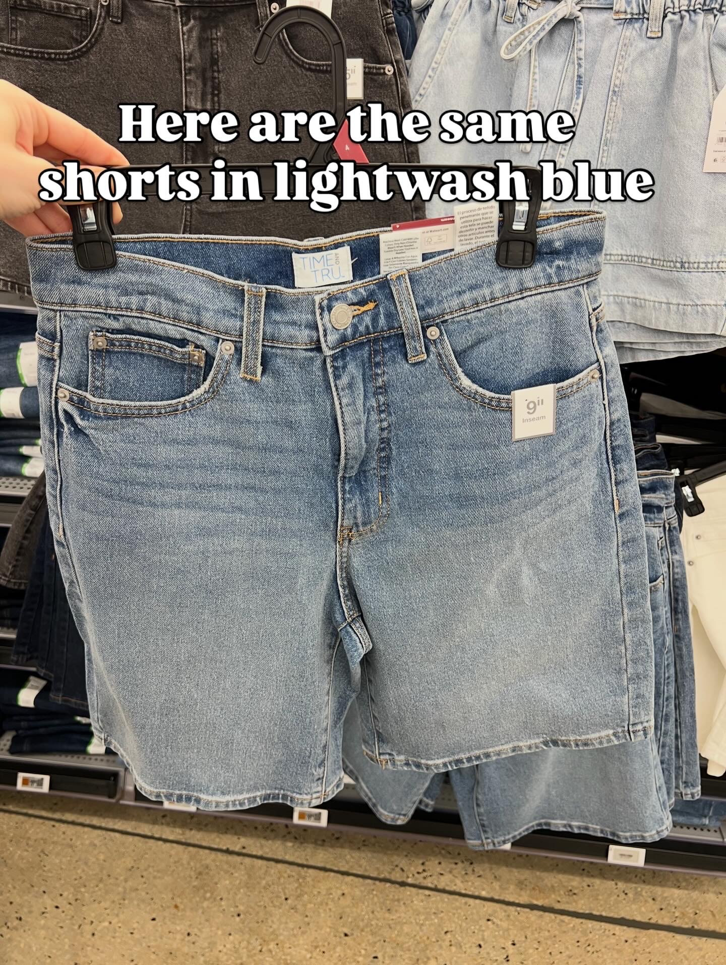Bermuda denim shorts 9” inseam at Walmart! Try on to come. 