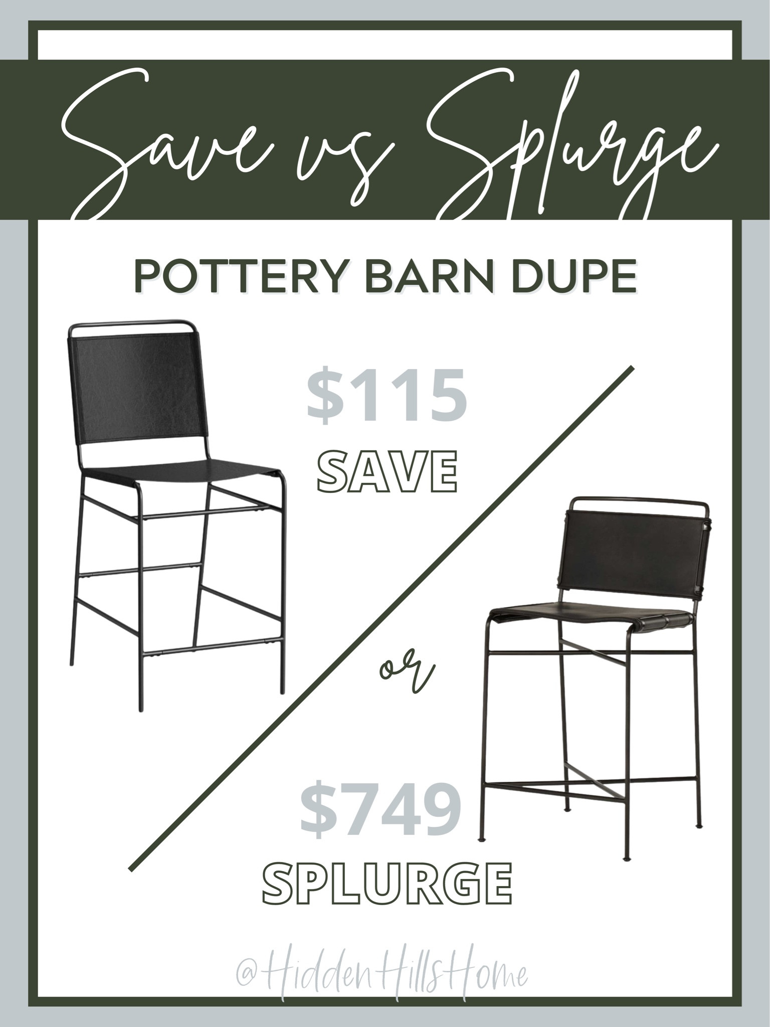Barstool dupe, Pottery Barn Dupe, Counterstool, Home decor dupe, kitchen decor, leather barstool, save or splurge, Perkins bar stool dupe, save vs splurge #homedecor #dupe #saveorsplurge 

#LTKsalealert #LTKhome