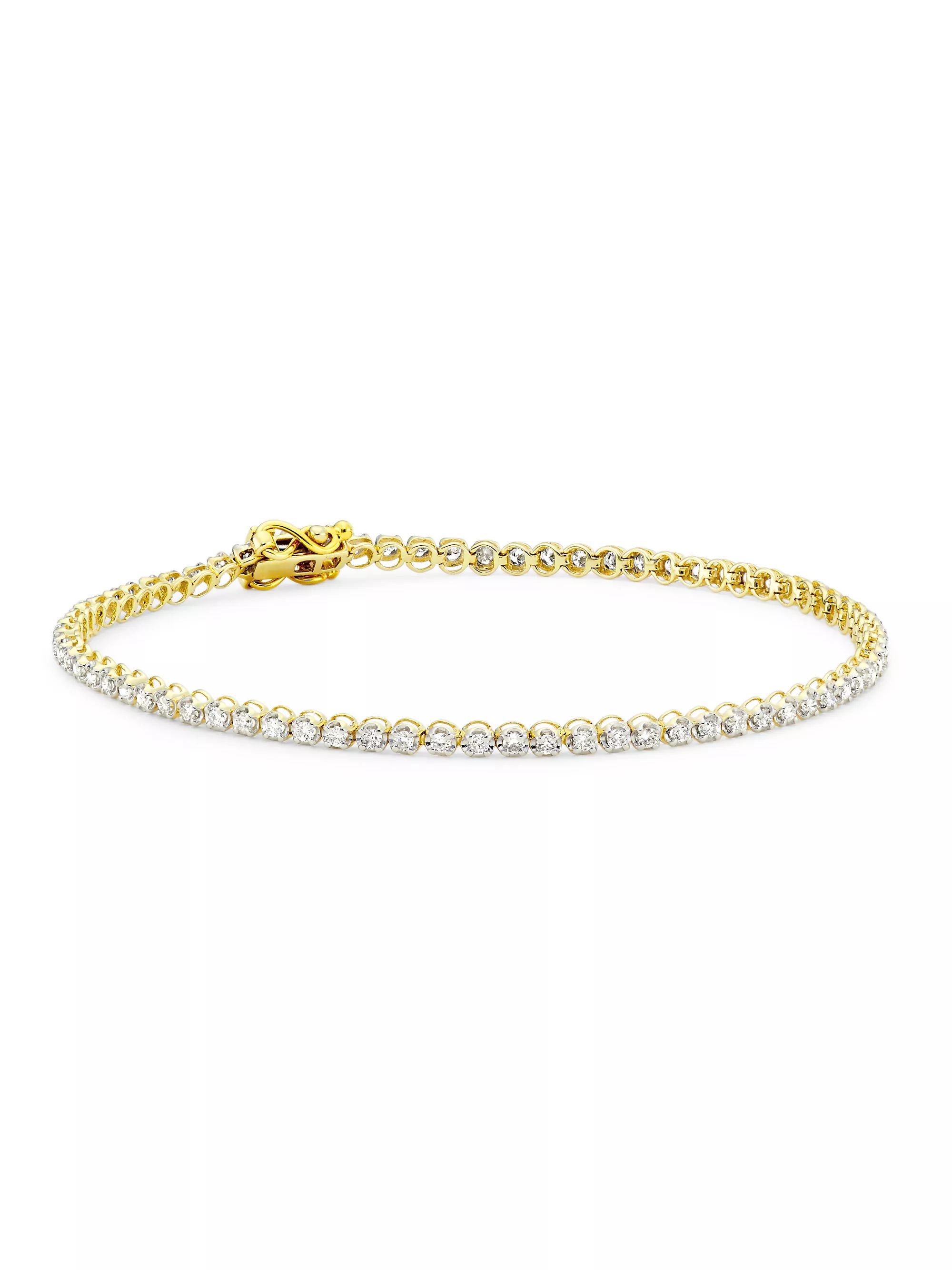 14K Yellow Gold & 1 TCW Diamond Tennis Bracelet | Saks Fifth Avenue