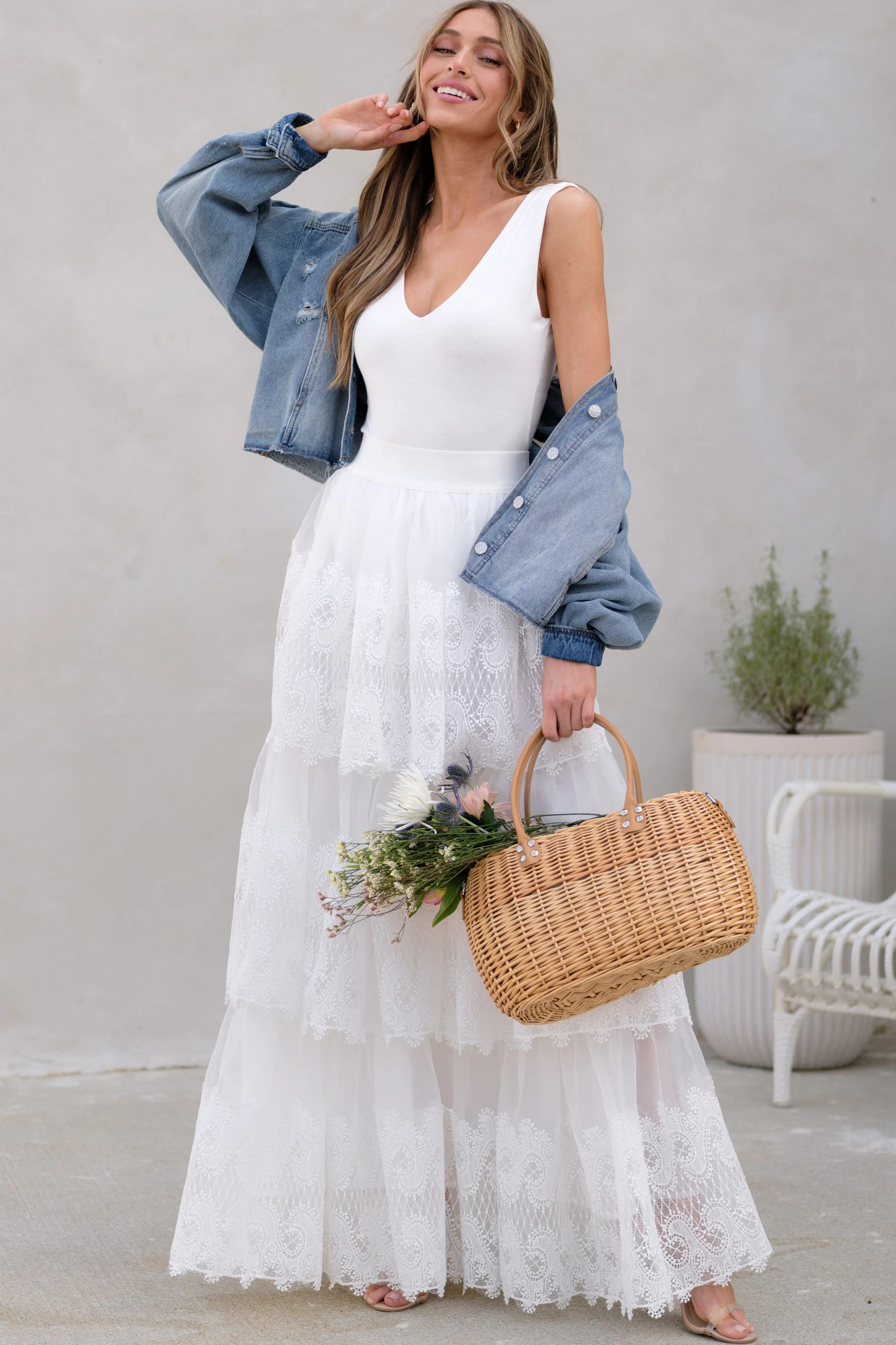 Elegance Above All White Maxi Skirt | Red Dress 