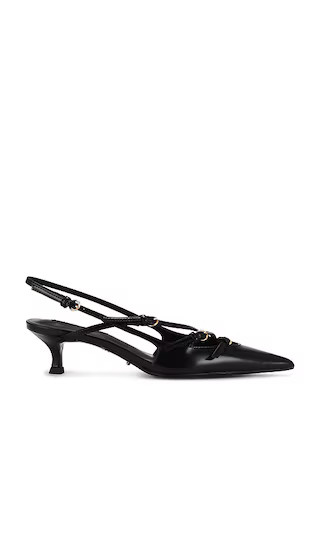 Koko Slingback in Black Hi Shine | Revolve Clothing (Global)
