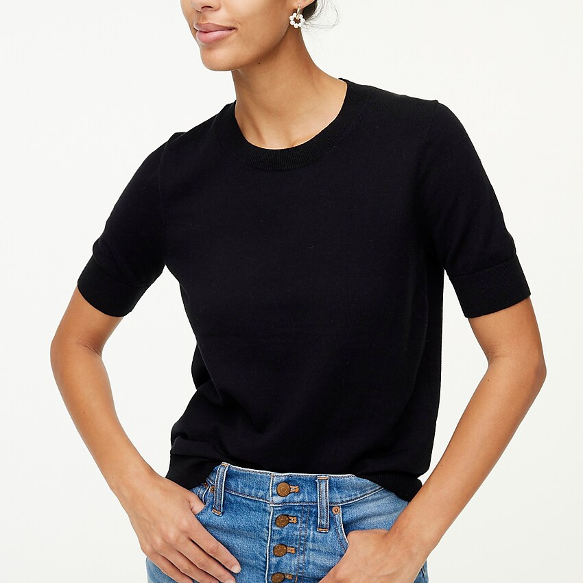 Cotton-cashmere short-sleeve sweater | J.Crew Factory
