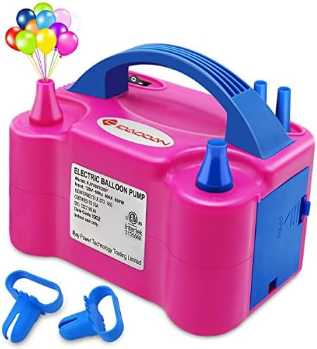 IDAODAN Portable Dual Nozzle Rose Red 110V 600W Electric Balloon Blower Pump/Electric Balloon Inflat | Amazon (US)