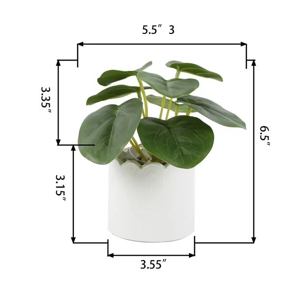 Artificial Money 6.5"H Plant in White Ceramic Pot | Walmart (US)