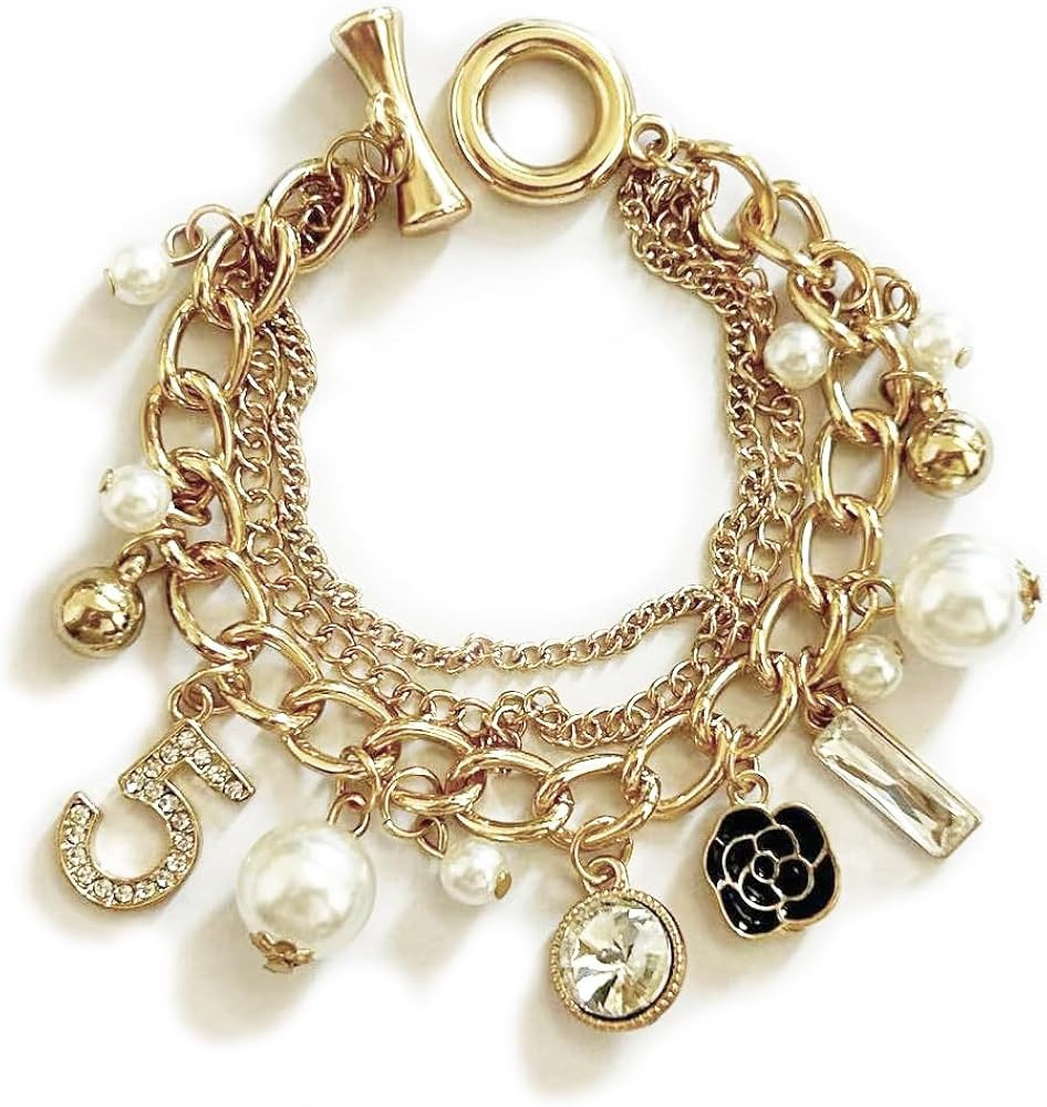 number layered pearl necklaces for women - long chunky pearl pendant necklace with flower design | Amazon (US)