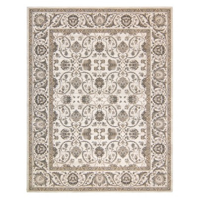 Gertmenian Majestic Croft Traditional Floral Border Ivory Beige Gray Polypropylene Indoor Area Rug, 9x13 | Target