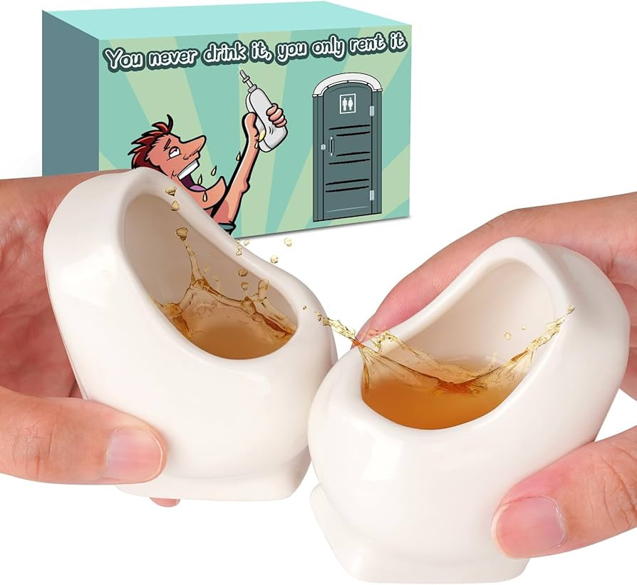 Shot Glasses Urinal Funny Gifts for Adults: White Elephant Gag Gift for Men Dad Husband Coworker ... | Amazon (US)
