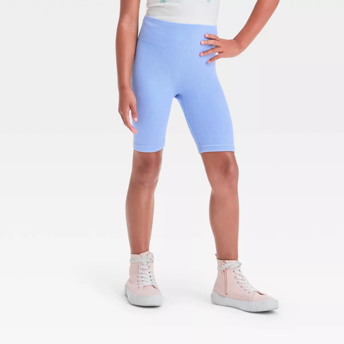 Grayson Threads Kids Big Girl Rib Biker Shorts - Blue | Target