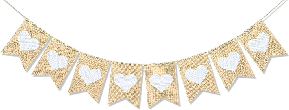 Uniwish Heart Banner Garland Wedding Engagement Party Decorations Valentines Day Anniversary Phot... | Amazon (US)