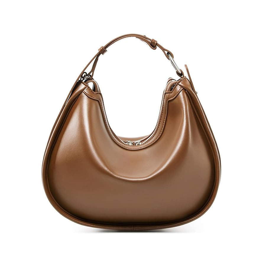 Crescent Handbag for Women, Genuine Leather Crossbody Purse Adjustable shoulder Strap | Amazon (US)