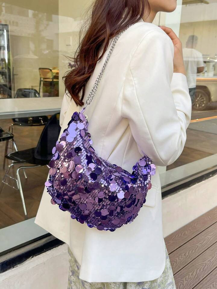 Heldere ketting schuine schoudertas | SHEIN