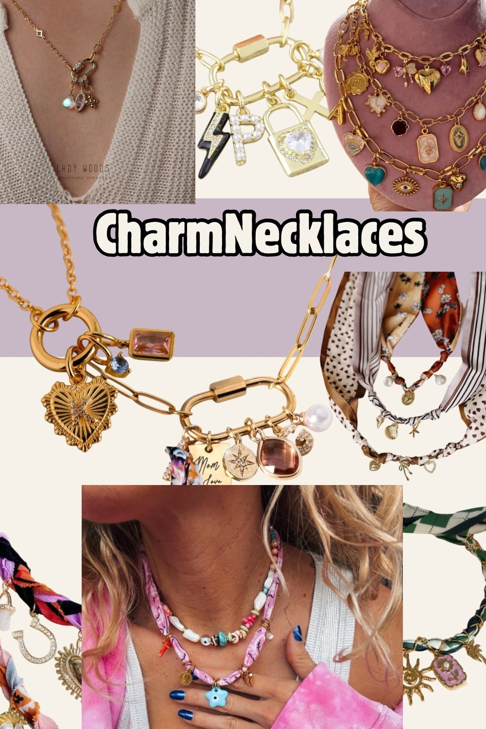 Charm necklaces. The latest jewelry trend with bandanna charm necklaces and a modern style.

#LTKStyleTip #LTKFindsUnder50 #LTKFindsUnder100