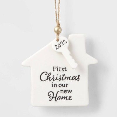Ceramic &#39;First Christmas In Our New Home 2022&#39; Christmas Tree Ornament - Wondershop&#8482... | Target