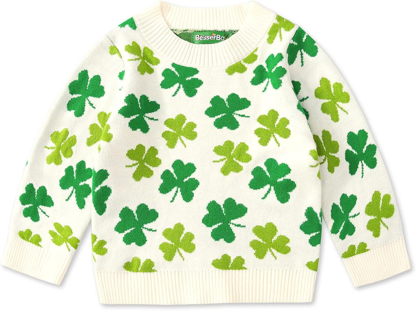 BesserBay Unisex Toddler St.Patrick's Irish Clover Knitted Pullover Sweater 12M-6Y | Amazon (US)
