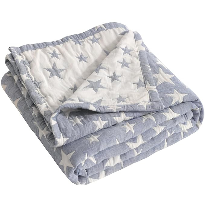 NTBAY 3 Layer Toddler Blanket, Muslin Cotton Jacquard Bed Blankets, Lightweight Thermal Baby Blan... | Amazon (US)