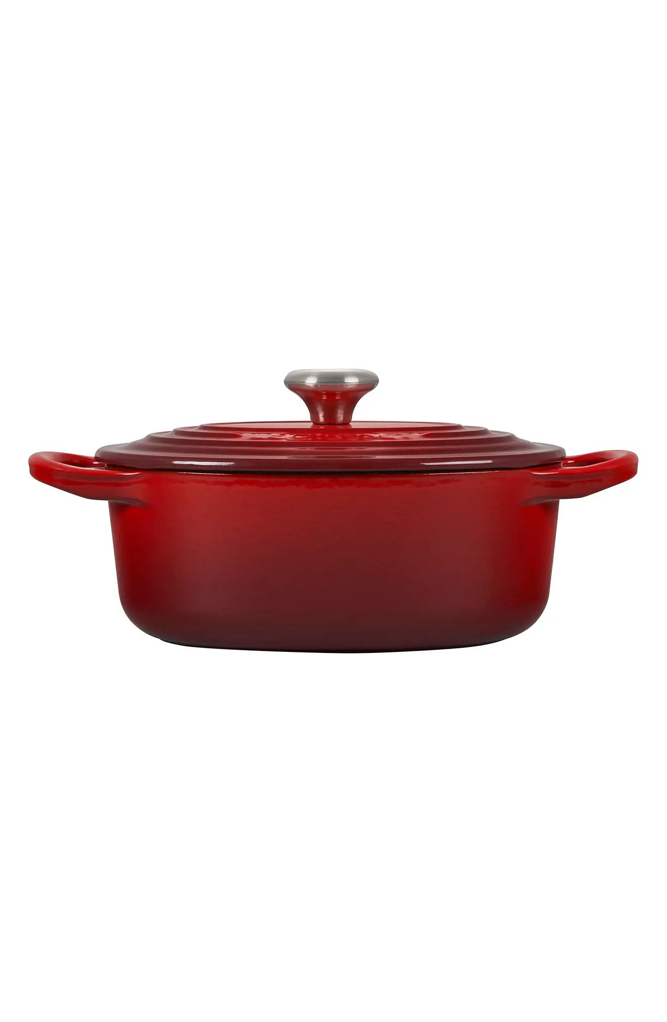 Le Creuset Signature 1 Quart Oval Enamel Cast Iron Dutch Oven in Cerise at Nordstrom | Nordstrom