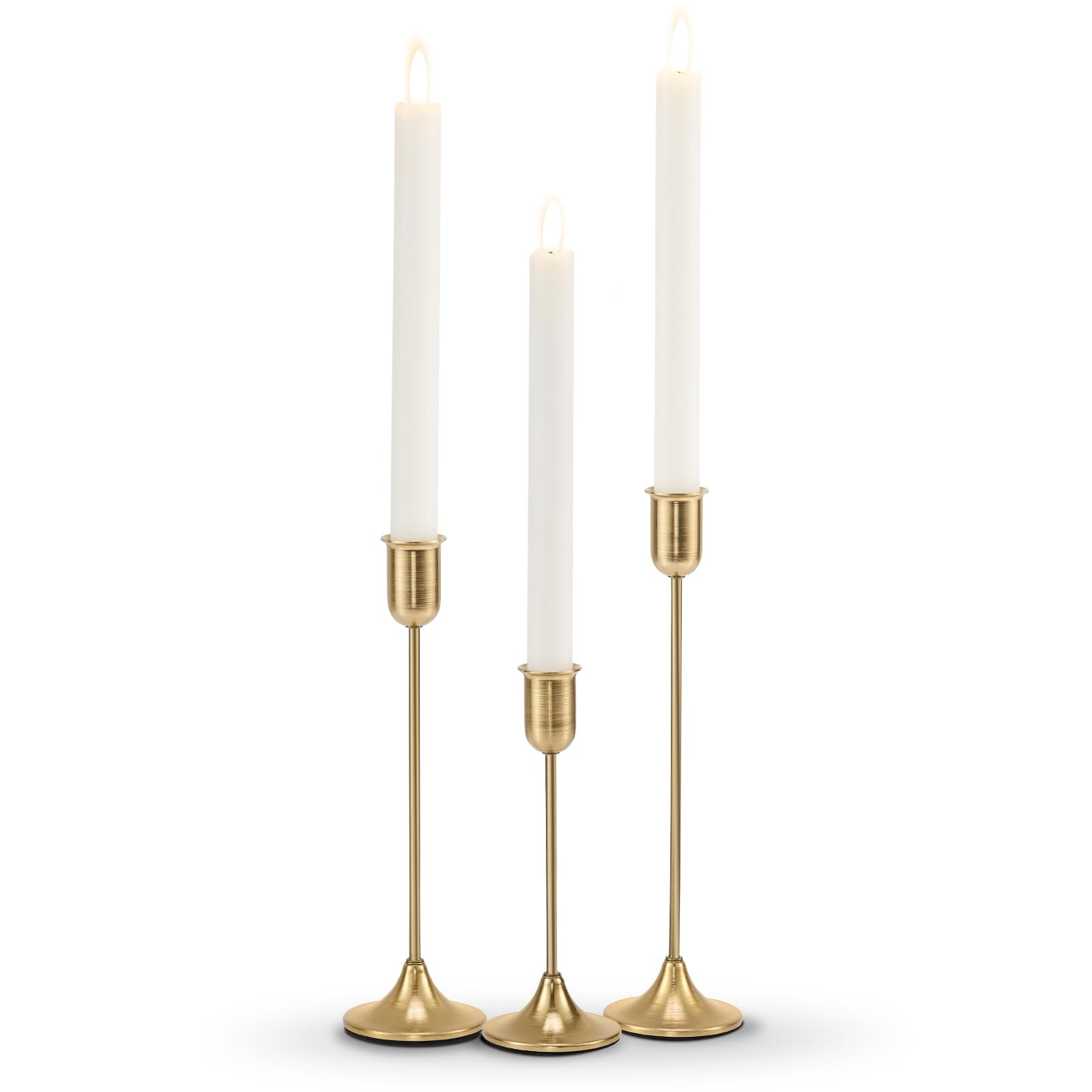 Candlestick Holders, Taper Candle Holders Set of 3, Gold Vintage Candle Sticks Holder Decor for T... | Amazon (US)