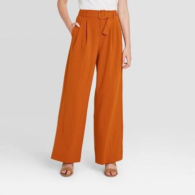 Women's Belted Wide Leg Pants - A New Day™ | Target