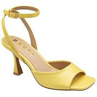 Ravel Holms Croc Ankle Strap Heel - Pale Yellow | Very (UK)