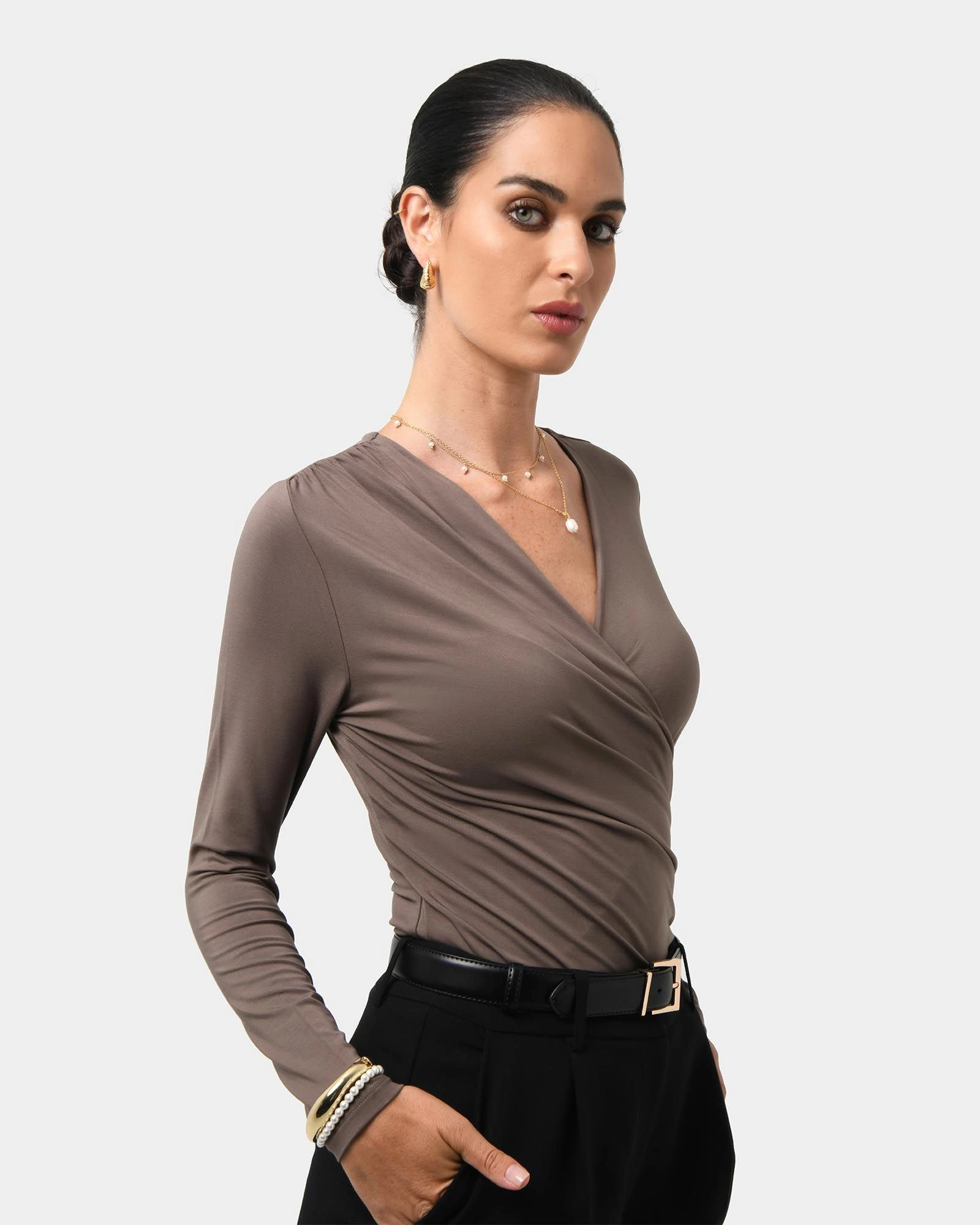 Tika Crossover Ruched Top | FORCAST