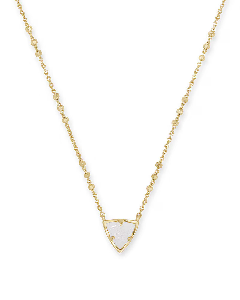 Perry Gold Pendant Necklace in Iridescent Drusy | Kendra Scott