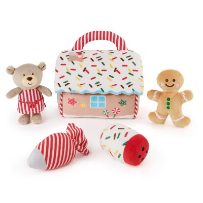 Baby GUND Play Soft Collection, My First Gingerbread House 5-Piece Playset with Rattle, Squeaker and Crinkle Plush Toys, 7.5” | Target