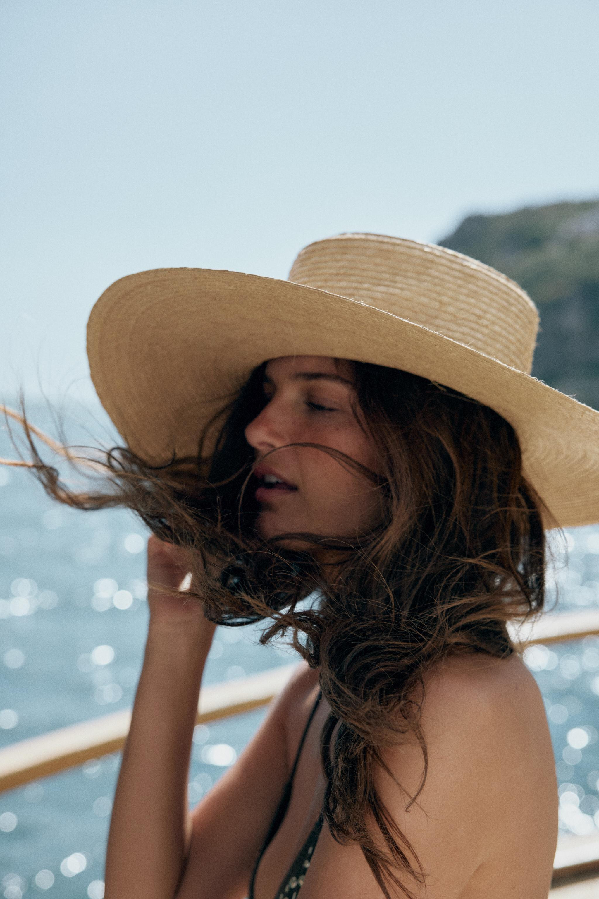 100% STRAW HAT WITH CONTRASTING BAND | Zara US