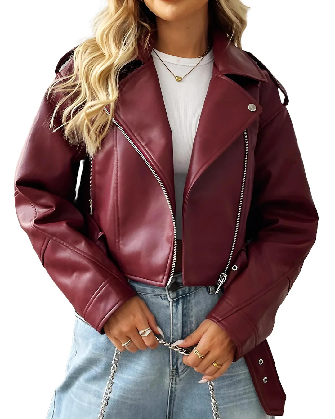 Handmade Maroon Leather Biker Jacket: Women's Motorcycle Fashion - Etsy | Etsy (US)