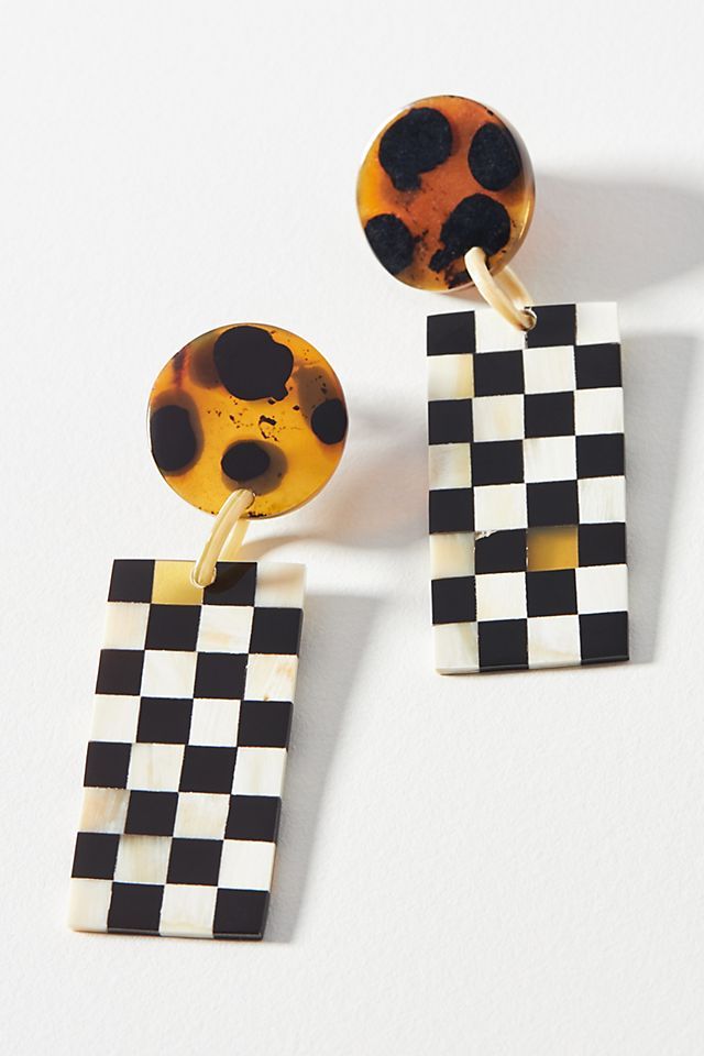 Checkered Drop Earrings | Anthropologie (US)