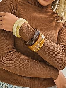 Wide beige brown resin bangle | Amazon (US)