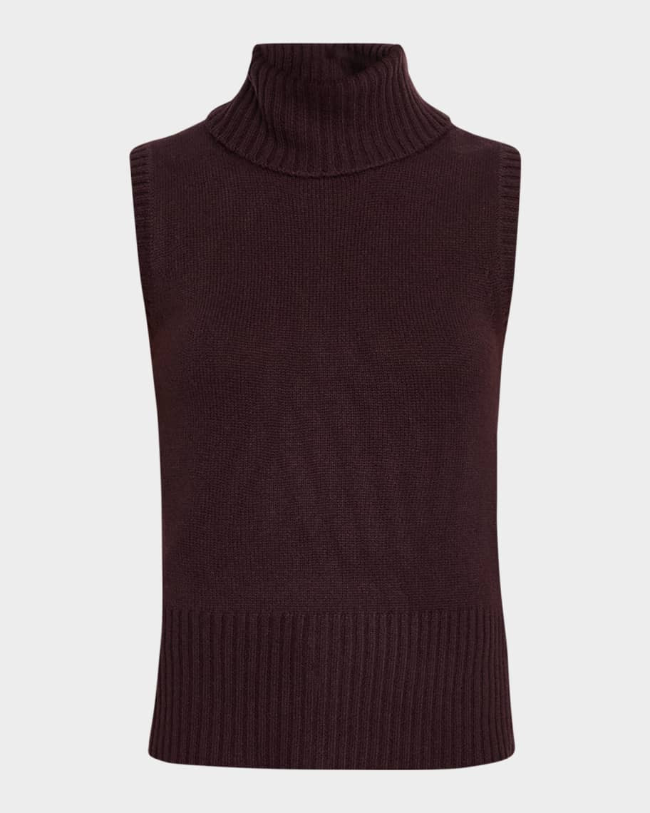 Veronica Beard Mazzy Cashmere Sleeveless Turtleneck Sweater | Neiman Marcus