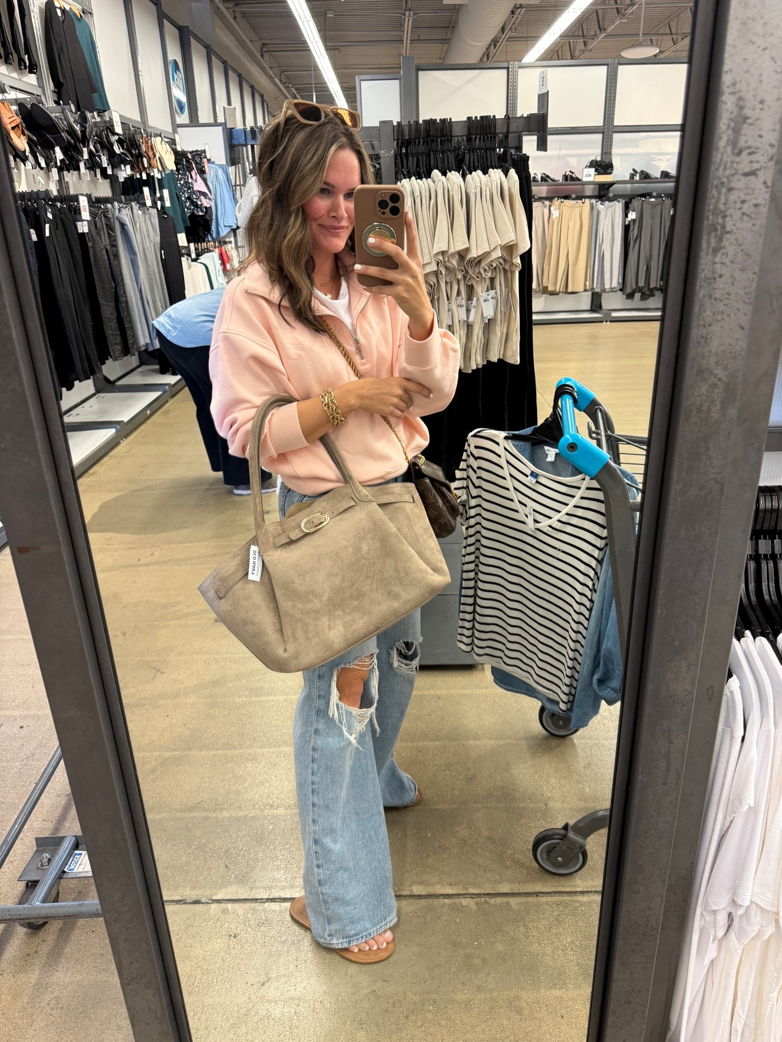 True sizing in this cozy pullover that has matching pants and this bag is so lux and perfect going into spring! Both 40% off today from old navy #oldnavy #casualoutfit 

#LTKSaleAlert #LTKootd #LTKgrwm
