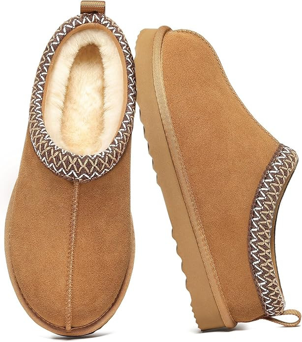 Litfun Women's Fuzzy House Slippers Genuine Suede Fluffy Winter Slipper Cozy Furry Warm Shoes Ind... | Amazon (US)