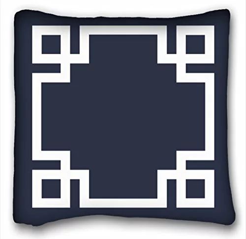 WinHome Throw Pillow Case Cushion Cover Navy Blue and White Greek Key Border Pillow Cases Size 18... | Walmart (US)