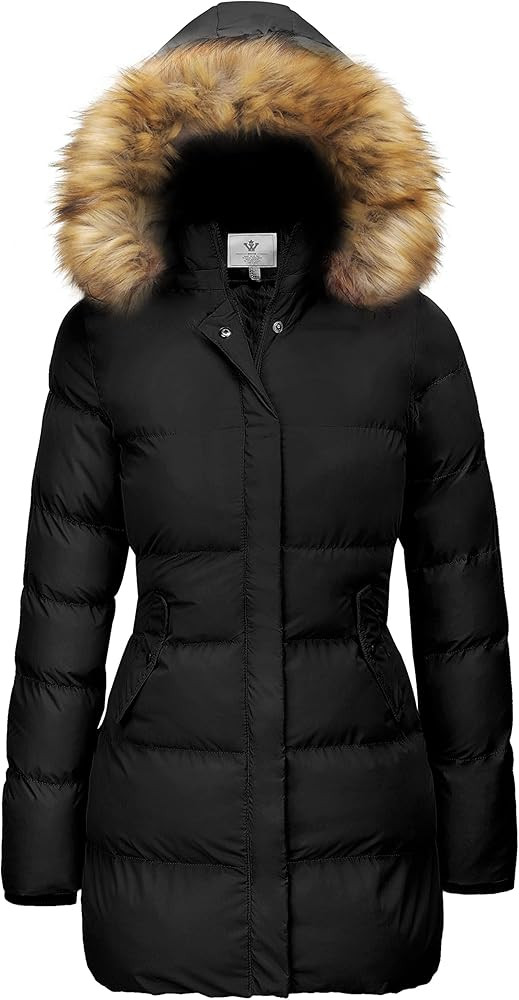WenVen Women's Winter Thicken Puffer Coat Warm Jacket with Faux Fur Removable Hood | Amazon (US)