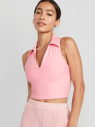 Fitted PowerSoft Sleeveless Cropped Polo for Women | Old Navy (US)