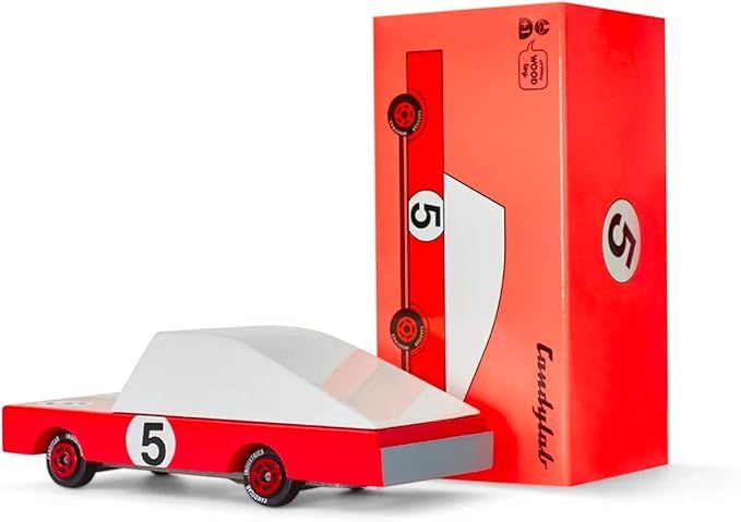 Candylab Toys Wooden Car, CandyCar Red Racer, Kids Mini Toy Car, Solid Beech Wood | Amazon (US)