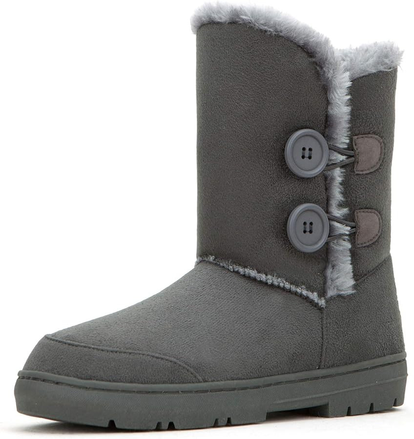 CLPP'LI Womens Twin Button Fully Fur Lined Waterproof Winter Snow Boots | Amazon (US)