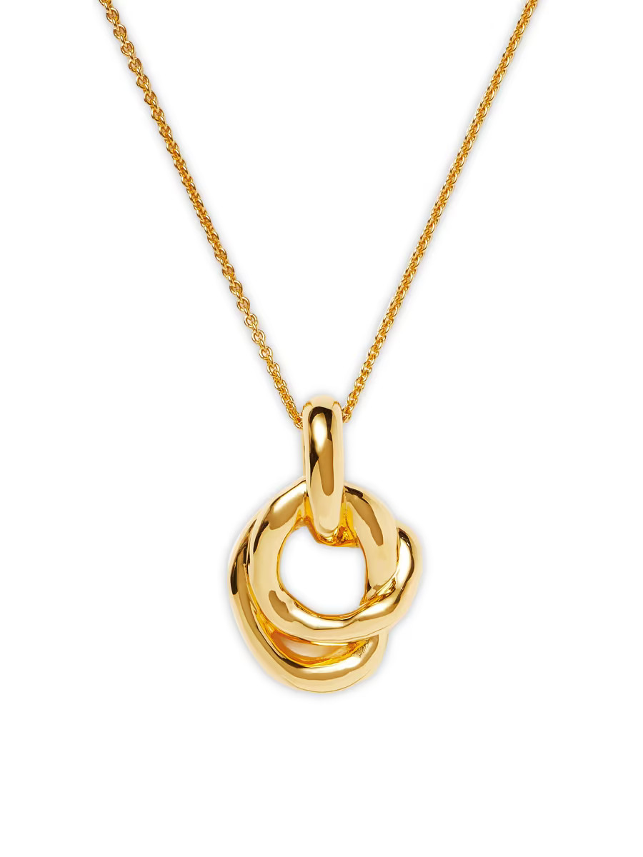 Molten Pearl 18K Gold-Plate Twisted Double Pendant Necklace | Saks Fifth Avenue