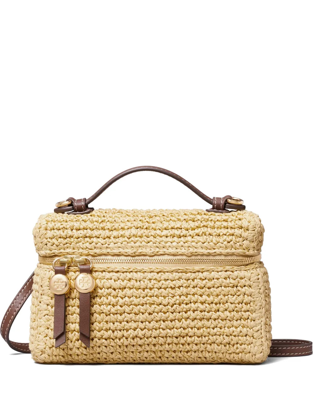 Tory Burch Slim Romy Woven Top Handle Bag | Neutrals | FARFETCH | Farfetch Global